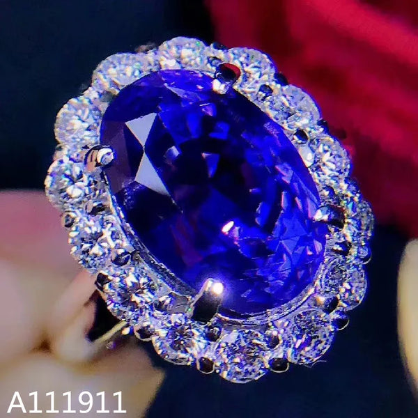 Sterling Silver Natural Sapphire Ring for Female