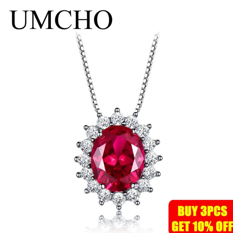 925 Sterling Silver Gemstone Pendant Necklace for Women