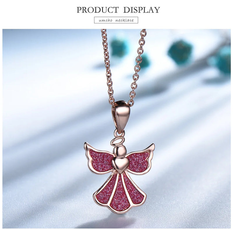 Silver Romantic Angle Necklace For Women