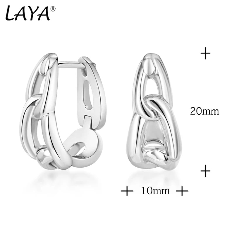 925 Sterling Silver Rope Chain Earrings with Hoop Lock for Women