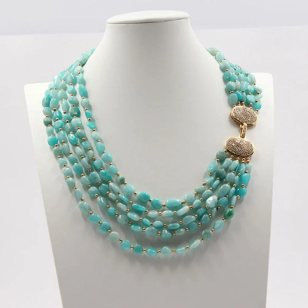 Sterling Silver Amazonite Freeform Necklace for Women