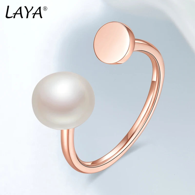 Sterling Silver Freshwater Pearl Necklace Earrings Ring Set for Women