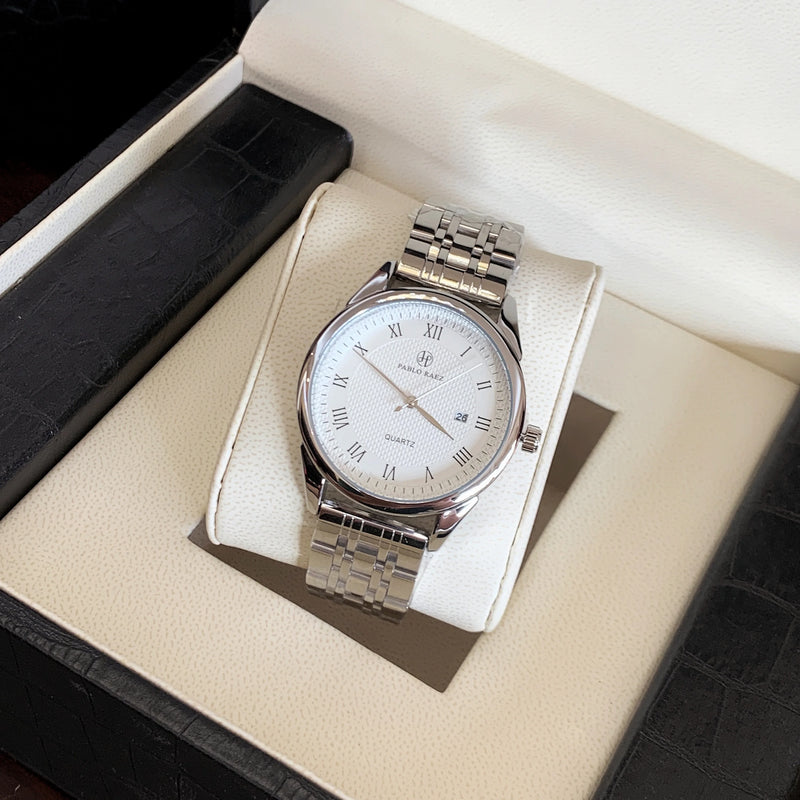 Luxury Stainless Steel Date Quartz Wristwatch for Men – Full Waterproof, Dropshipping Available.