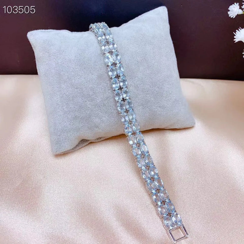 925 Sterling Silver Topaz Bracelet, Simple and Fresh, with Special Benefits, Colorless