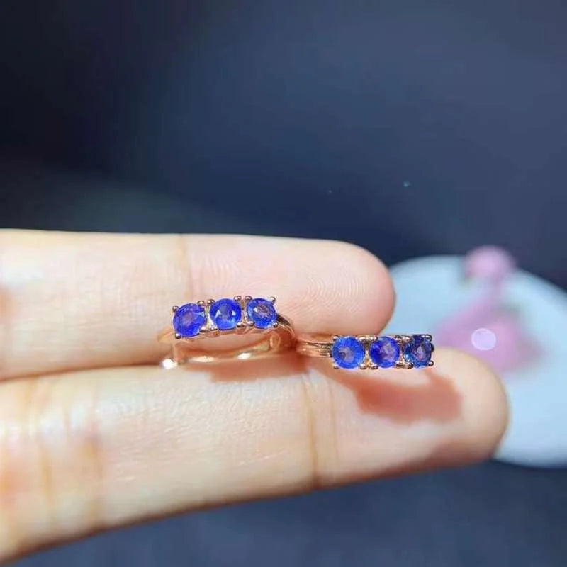 925 Sterling Silver Sapphire Stud Earrings for Women