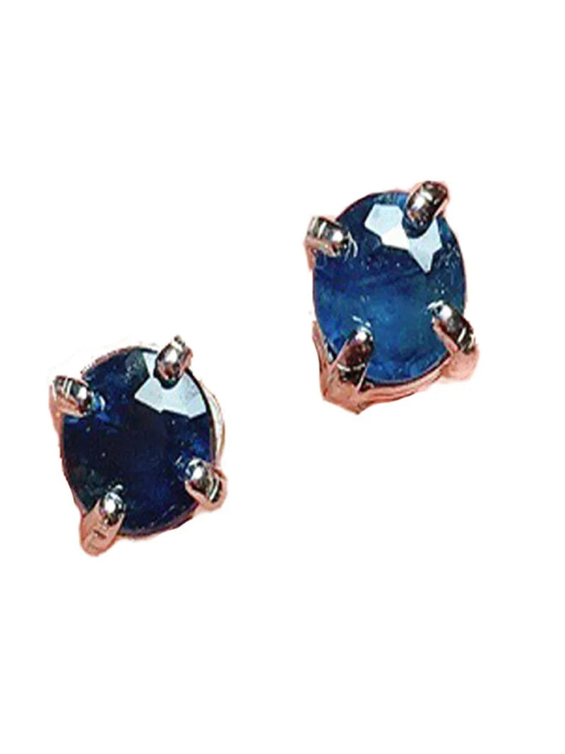 925 Sterling Silver 3mm Sapphire Stud Earrings for Women