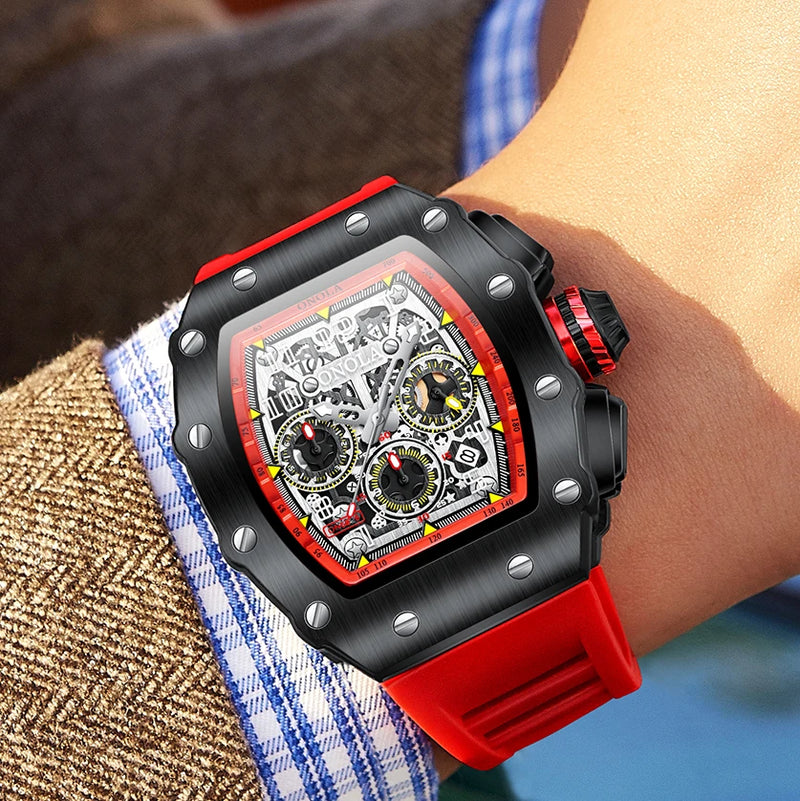 Stainless Steel Multifunction Luminous Sports Watch for Men