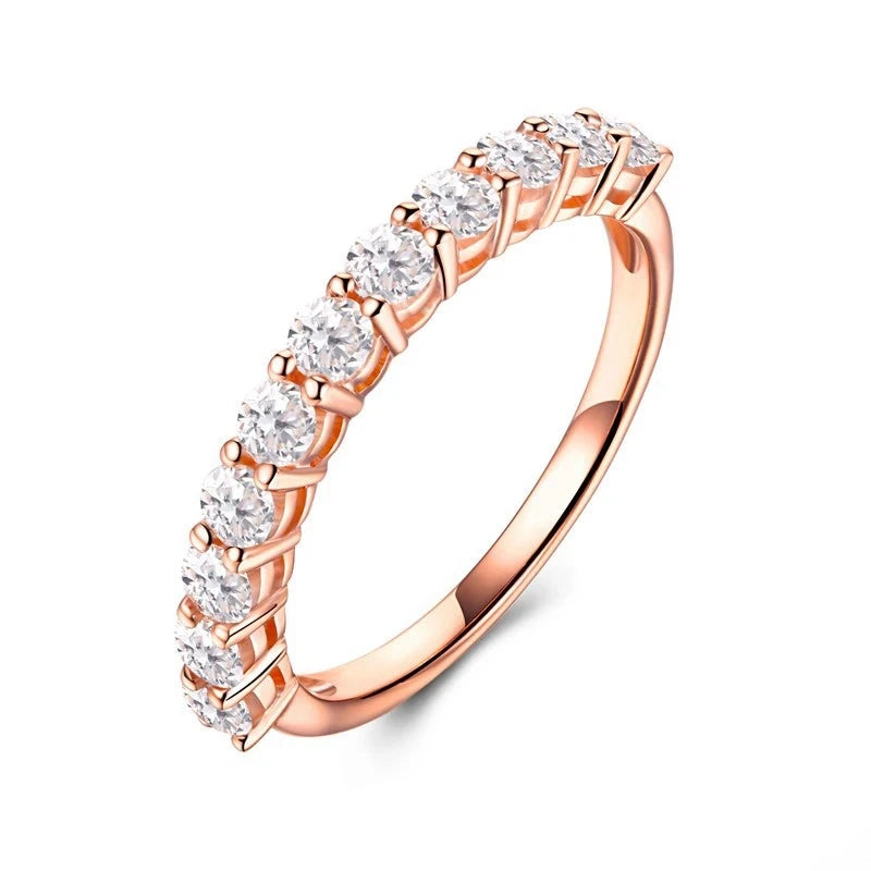 14K Rose Gold Moissanite Engagement Ring for Women Fine Jewelry