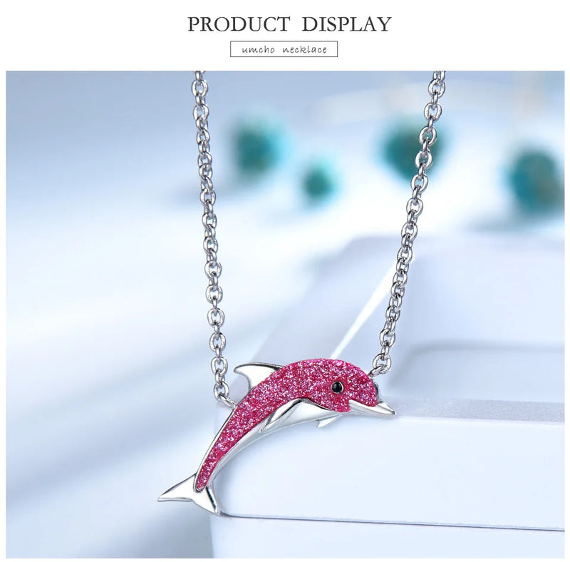 Sterling Silver Dolphin Pendant for Women