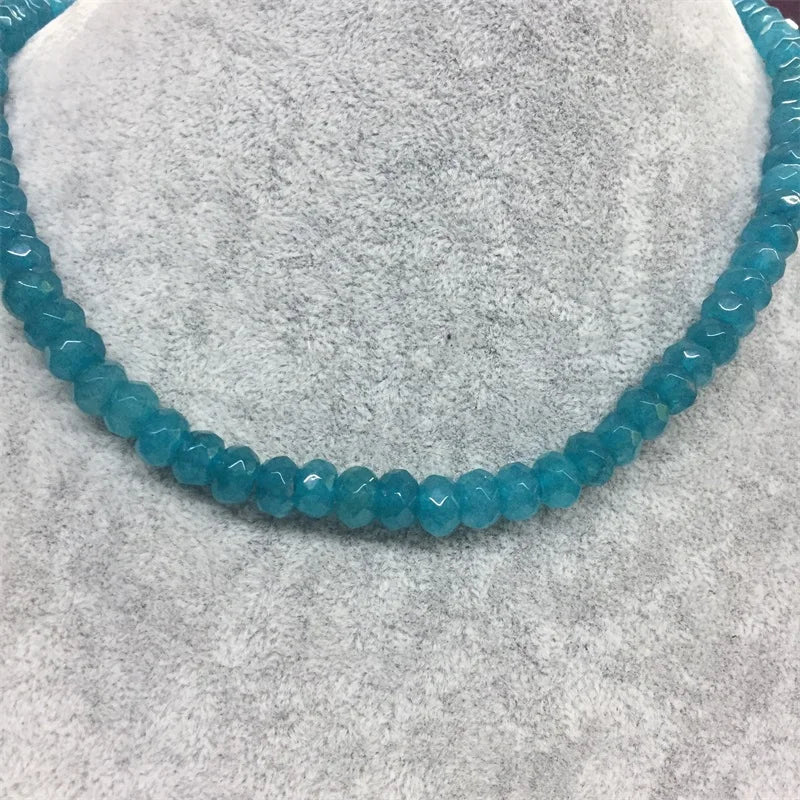 Gold Plated Aquamarine Choker Necklace