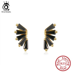 925 Sterling Silver Evil Black Wings Stud Earrings for Women