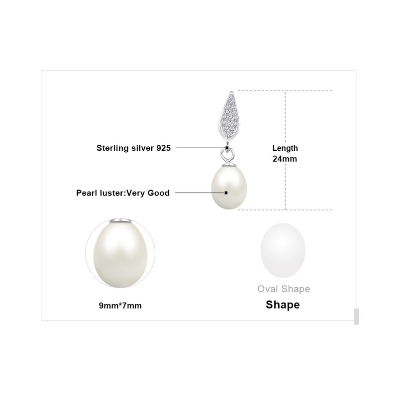 Sterling Silver Freshwater Pearl Dangle Earrings for Women