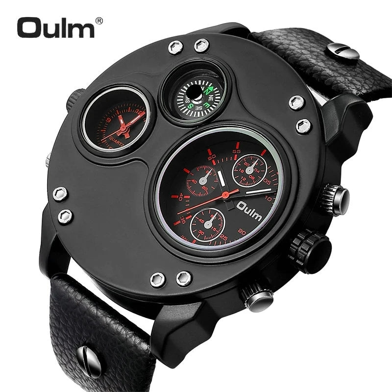 Quartz Watch with Large Dial for Men - Luxury Strap - Top Brand