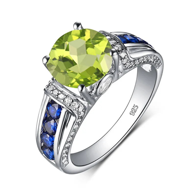 Sterling Silver Peridot Ring for Women