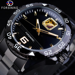 Stainless Steel Automatic Mechanical Watch with Luminescent Hands for Men