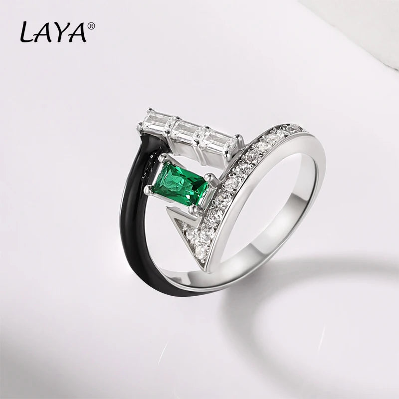 Sterling Silver Green Zircon Ring For Women