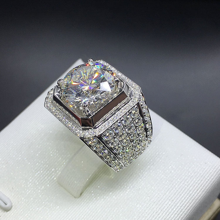 Sterling Silver 2.00 Carat Diamond Ring for Men