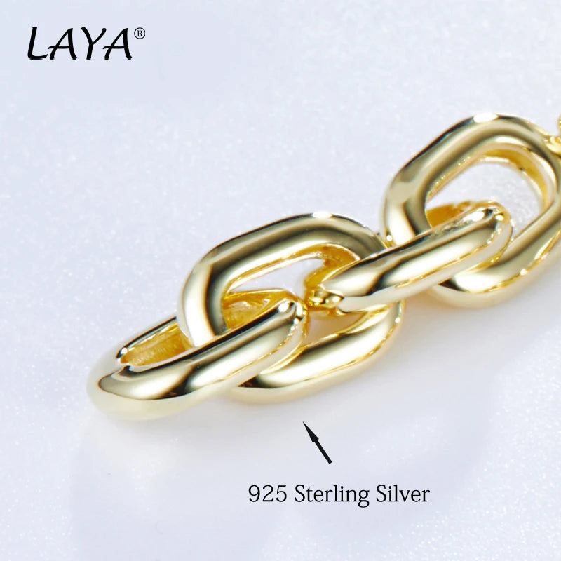 925 Sterling Silver Large Chain Earrings for Women