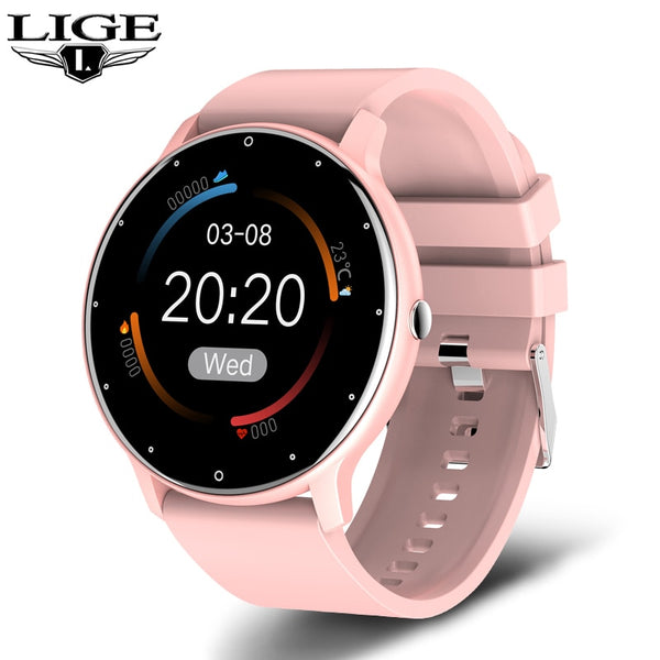 LIGE New Men Smart Watch Real-time Activity Tracker Heart Rate Monitor Sports Women Smart Watch Men Clock For Android IOS
