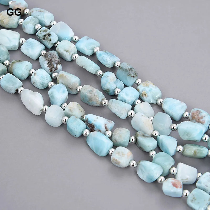 Sterling Silver Larimar Nugget Bracelet for Women