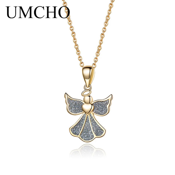 925 Sterling Silver Angel Pendant Necklace for Girls