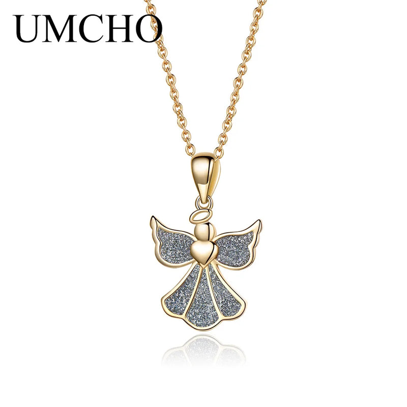 925 Sterling Silver Angel Pendant Necklace for Girls