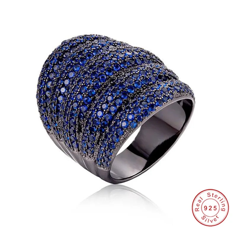 Sterling Silver Sapphire Geometry Stackable Rings for Women