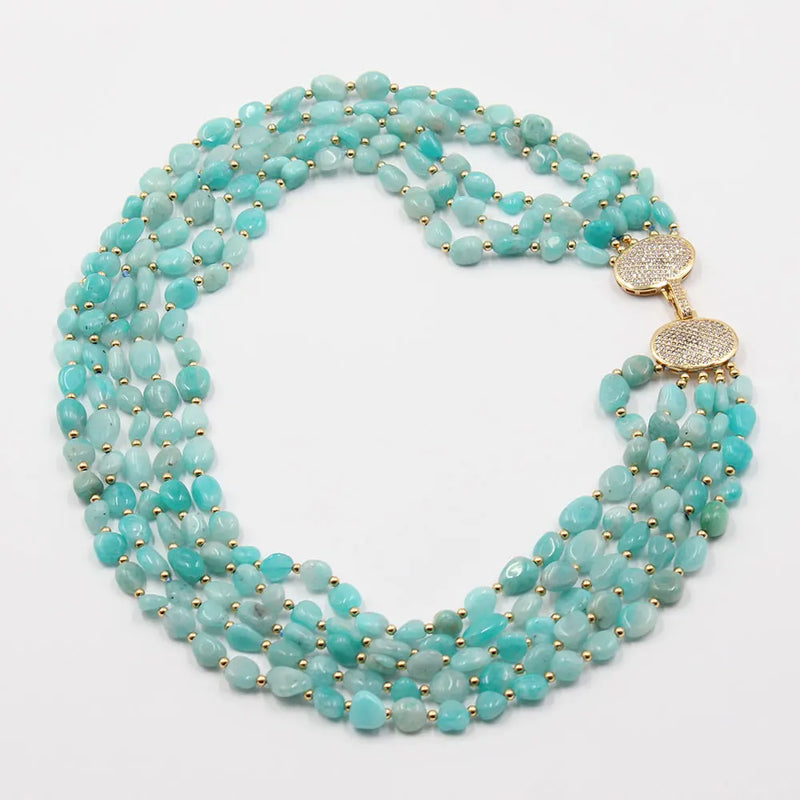 Sterling Silver Amazonite Freeform Necklace for Women