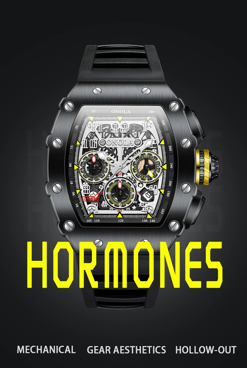 Stainless Steel Multifunction Luminous Sports Watch for Men