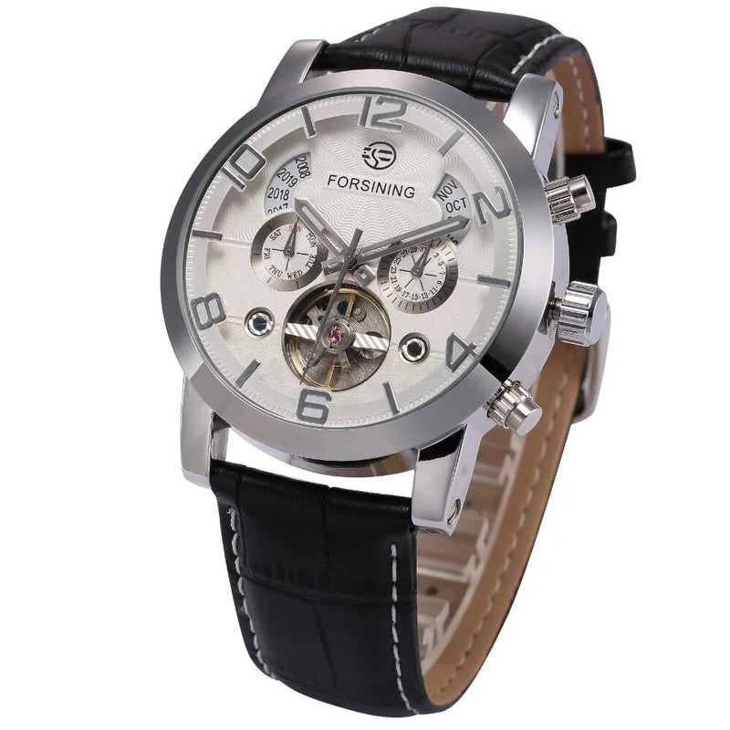 Stainless Steel Automatic Mechanical Tourbillon Sport Watch for Men