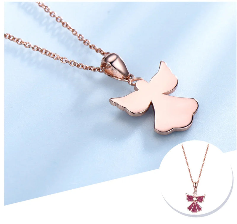 Silver Romantic Angle Necklace For Women