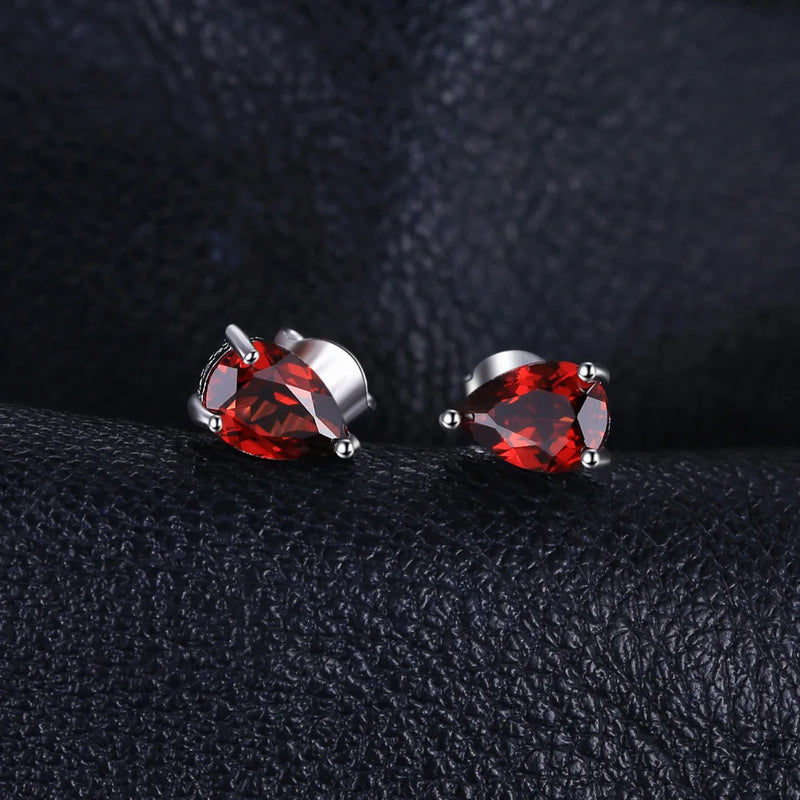 925 Sterling Silver Garnet Earrings, 1.80 ctw for Women