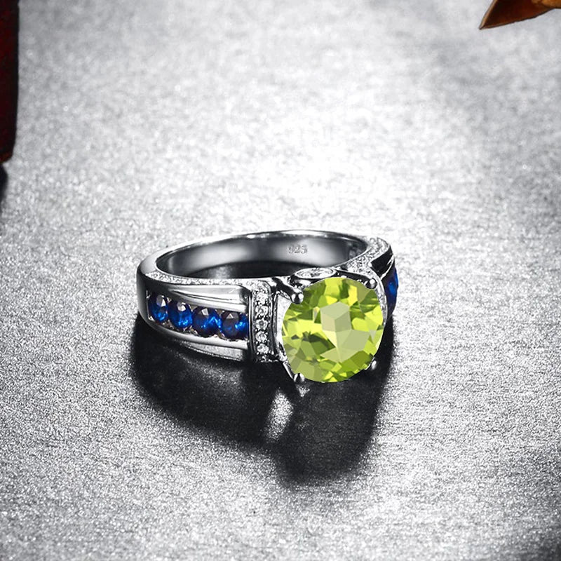 Sterling Silver Peridot Ring for Women