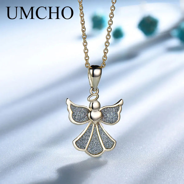 925 Sterling Silver Angel Pendant Necklace for Girls