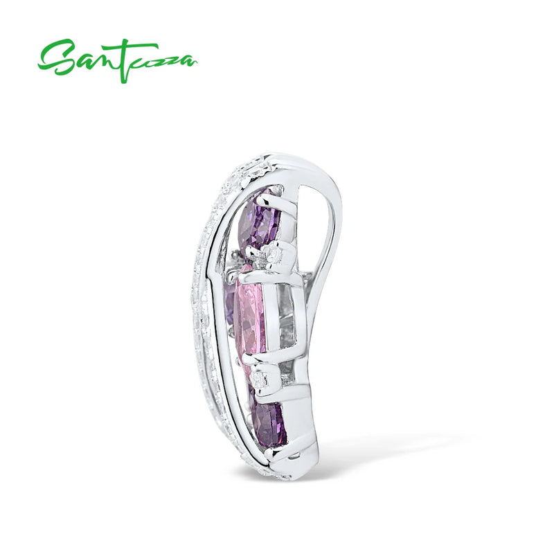 925 Sterling Silver Pink Amethyst Pendant for Women