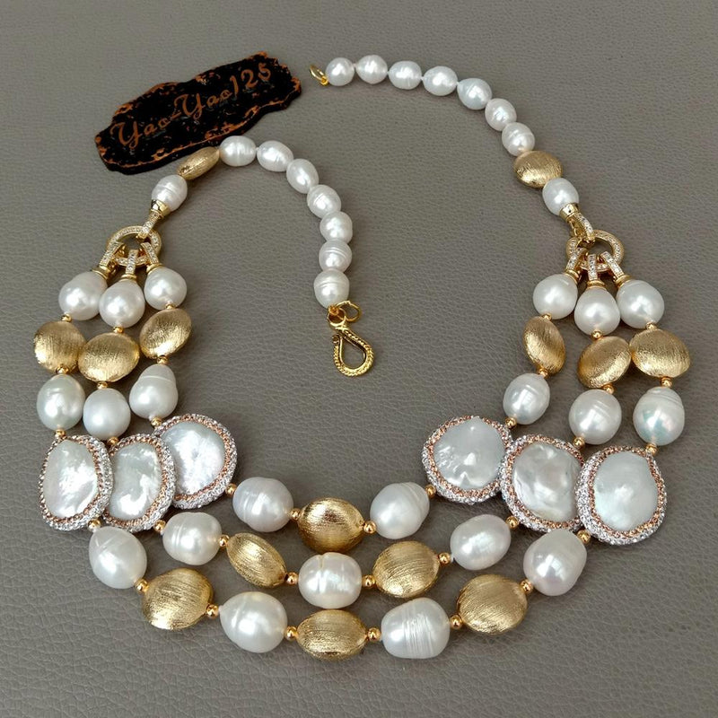 Sterling Silver Freshwater Cultured White Coin Pearl Necklace for Women