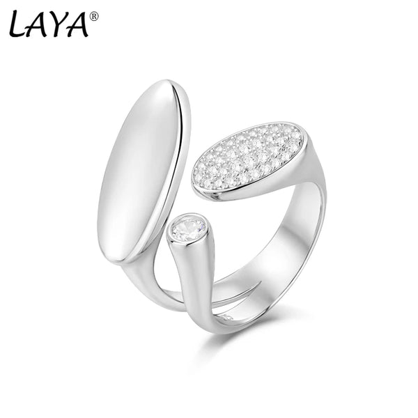 925 Sterling Silver Adjustable Zircon Rings for Women