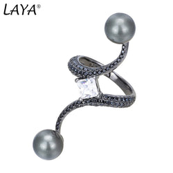 Sterling Silver AA Zirconium Pop Pearl Ring for Women