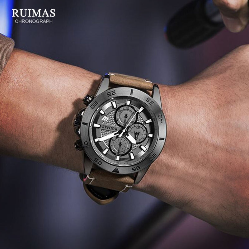 Stainless Steel Quartz Chronograph Luminous Watch for Men