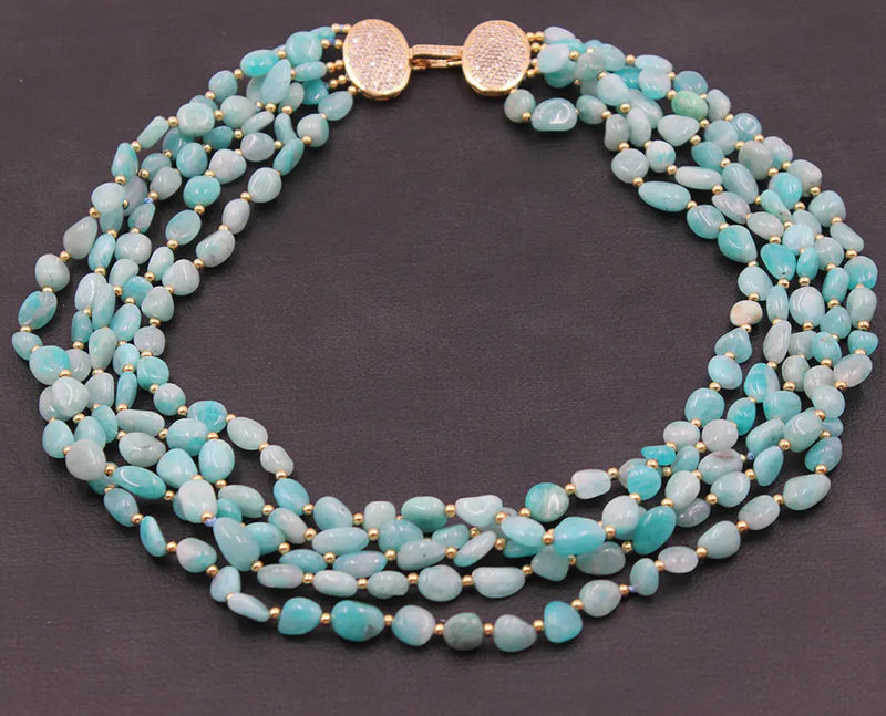 Sterling Silver Amazonite Freeform Necklace for Women