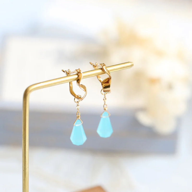 Sterling Silver & 10K Gold Plated Chalcedony Drop Earrings for Women