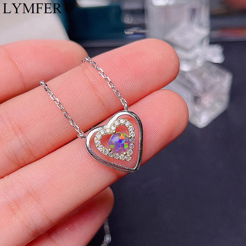 925 Pure Silver Black Opal Necklace, Rare Gems, Beautiful Fire Colors