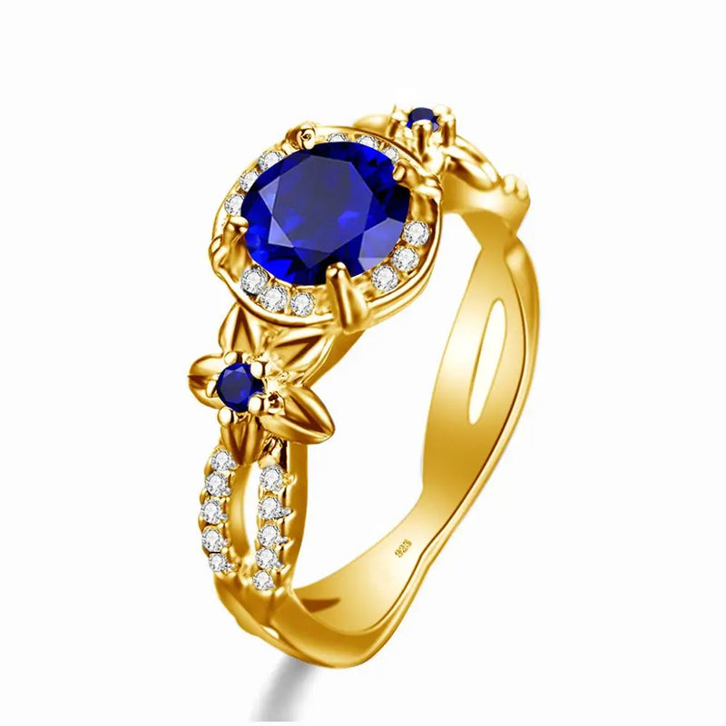 925 Sterling Silver, Natural Sapphire Ring for Women.