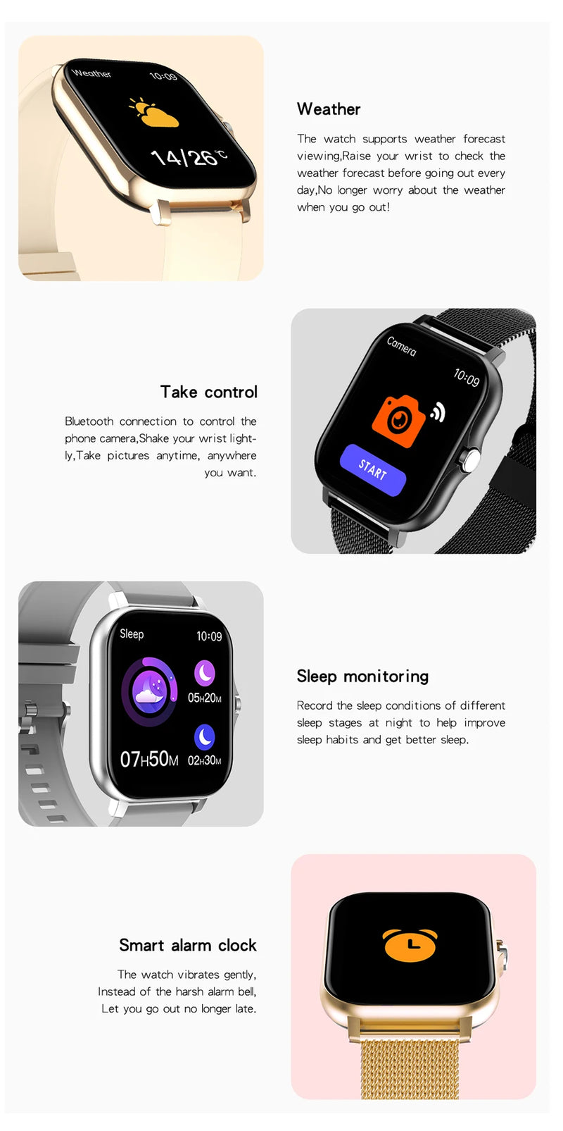 New Smart Watch with Full Touch Screen & Waterproof Design for Sports and Fitness