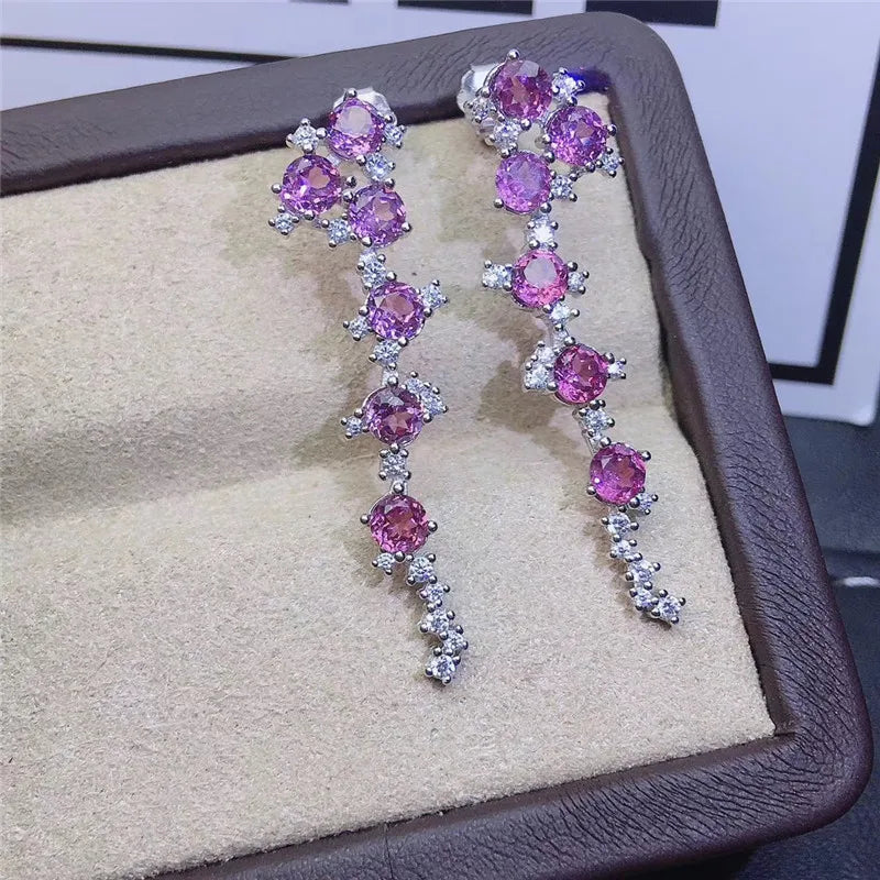 925 Sterling Silver Garnet Earrings for Women