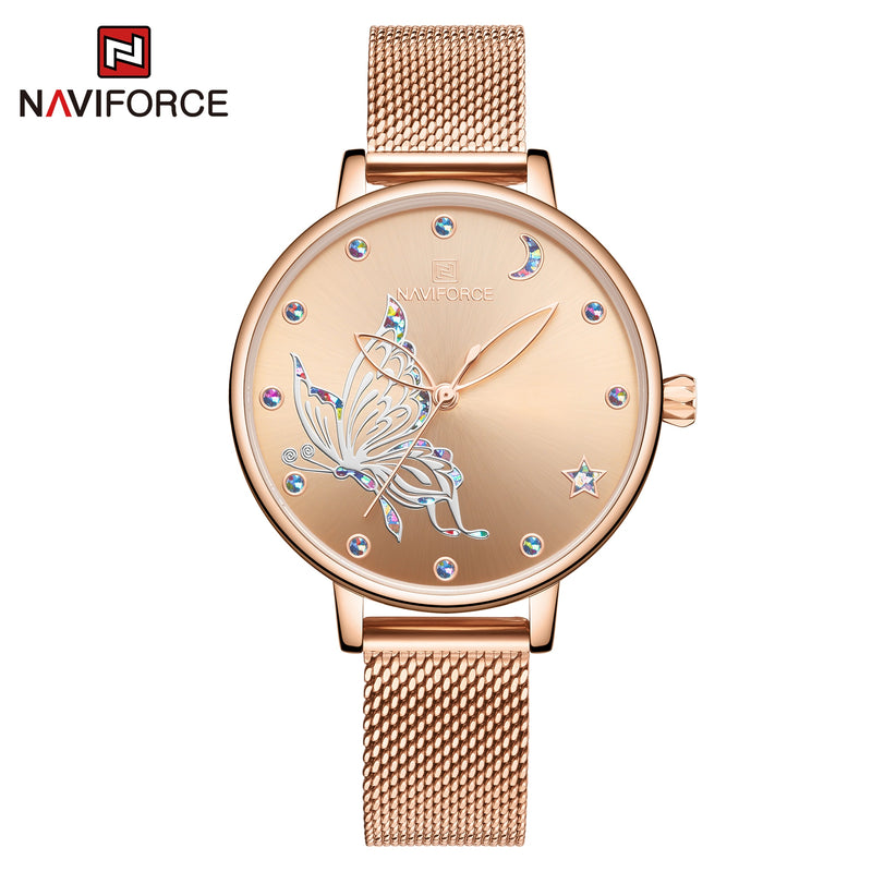 Stainless Steel Mesh Quartz Watch for Women