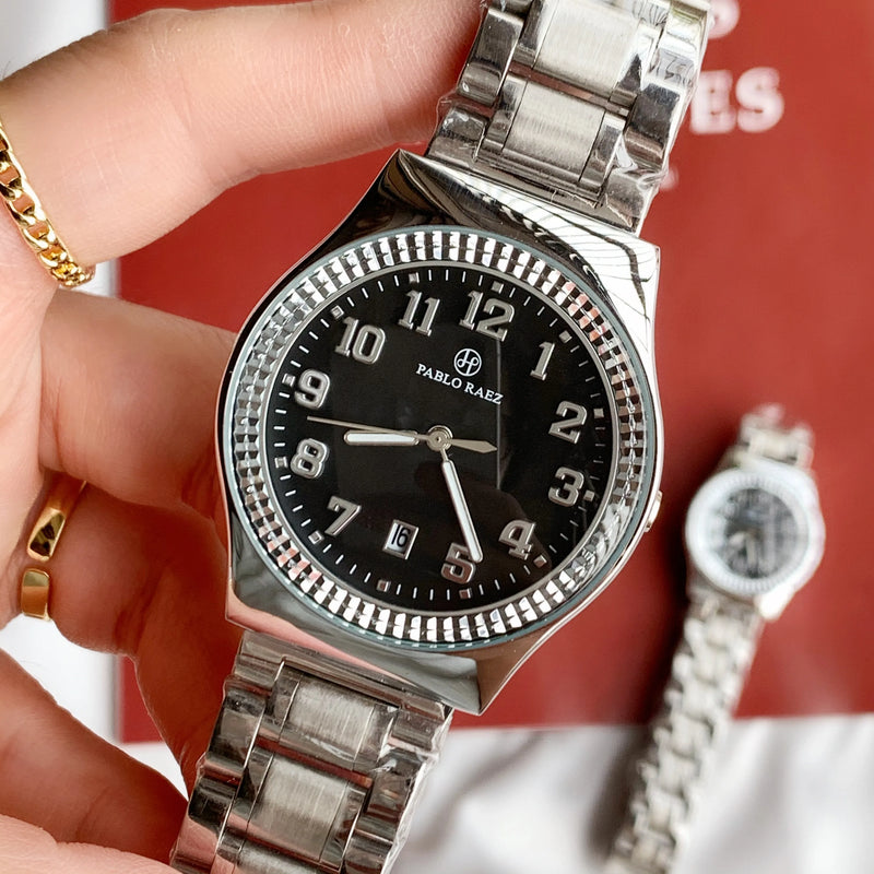 Luxury Silver Steel Watch with Butterfly Lock & Numberal Marks - Waterproof, Ideal for Women.