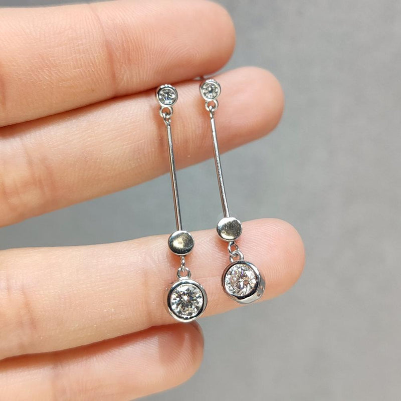 Sterling Silver 0.50cttw Moissanite Drop Earrings for Women