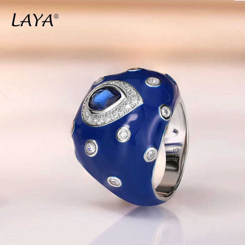 925 Sterling Silver Blue Sapphire Ring for Men & Women