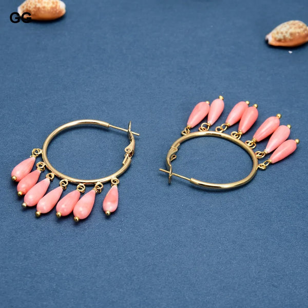 Gold Plated Circle Hoop Earrings For Women